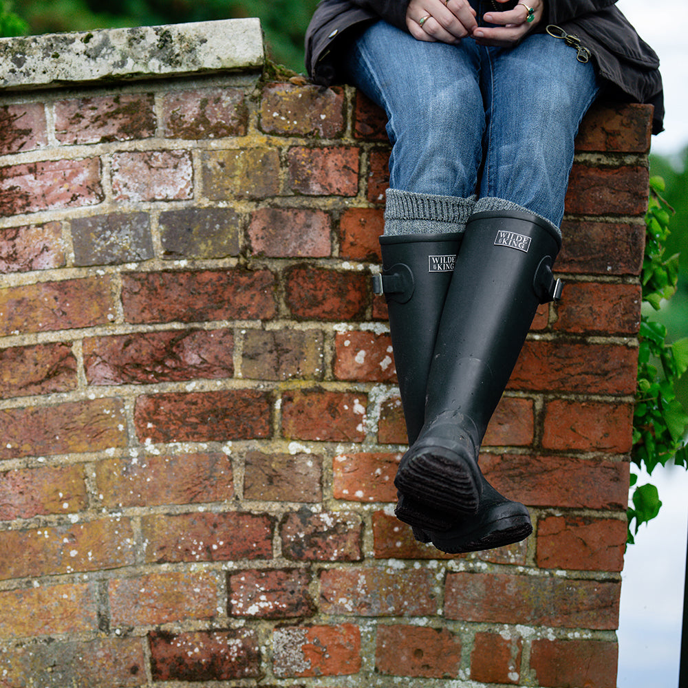 Black shops wellingtons womens