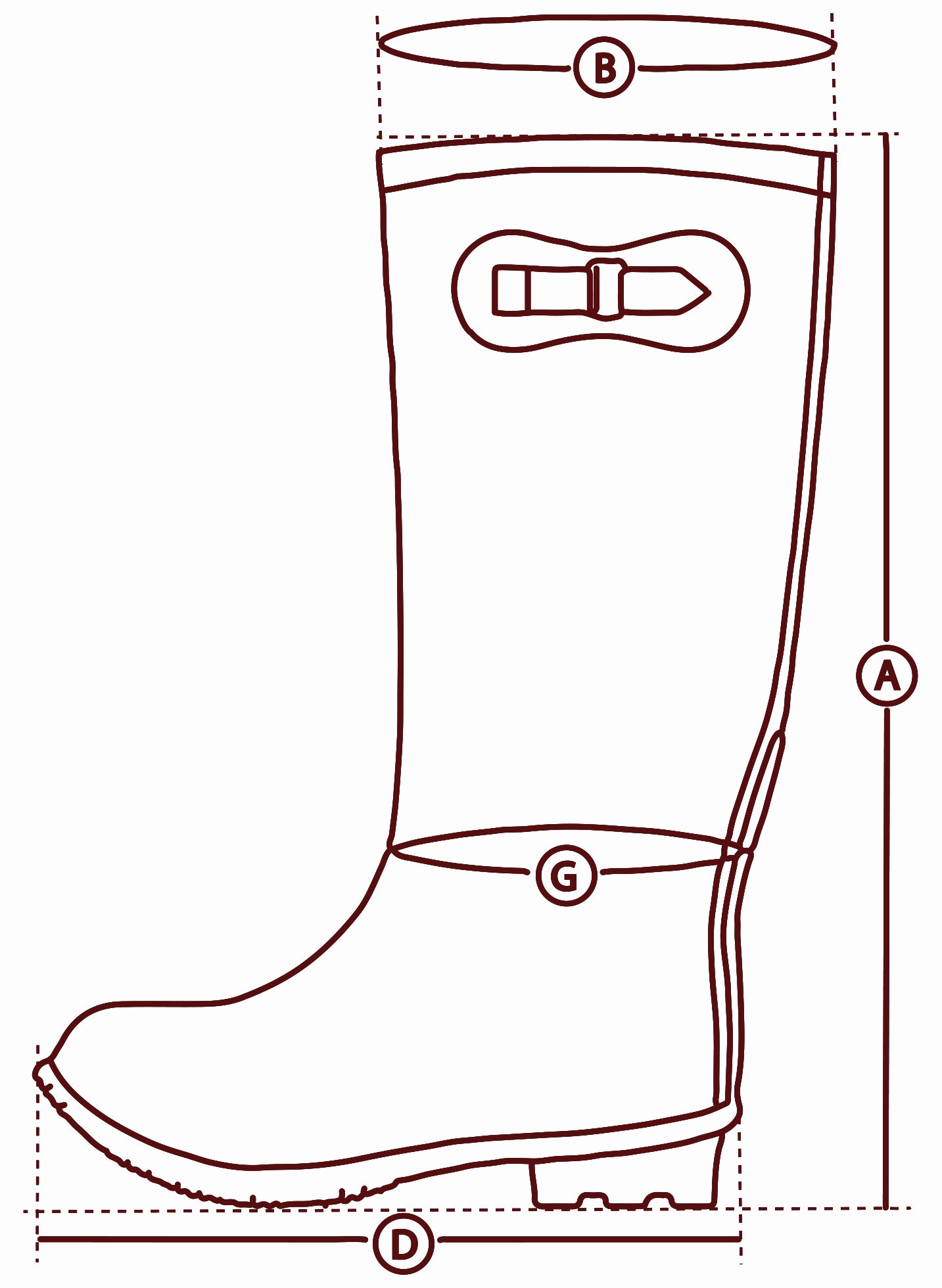 Wellington boot measurement guide