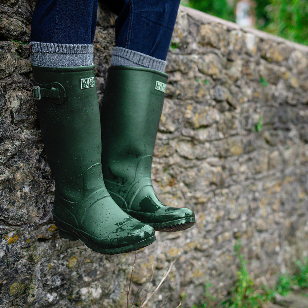 Green wellington boots best sale