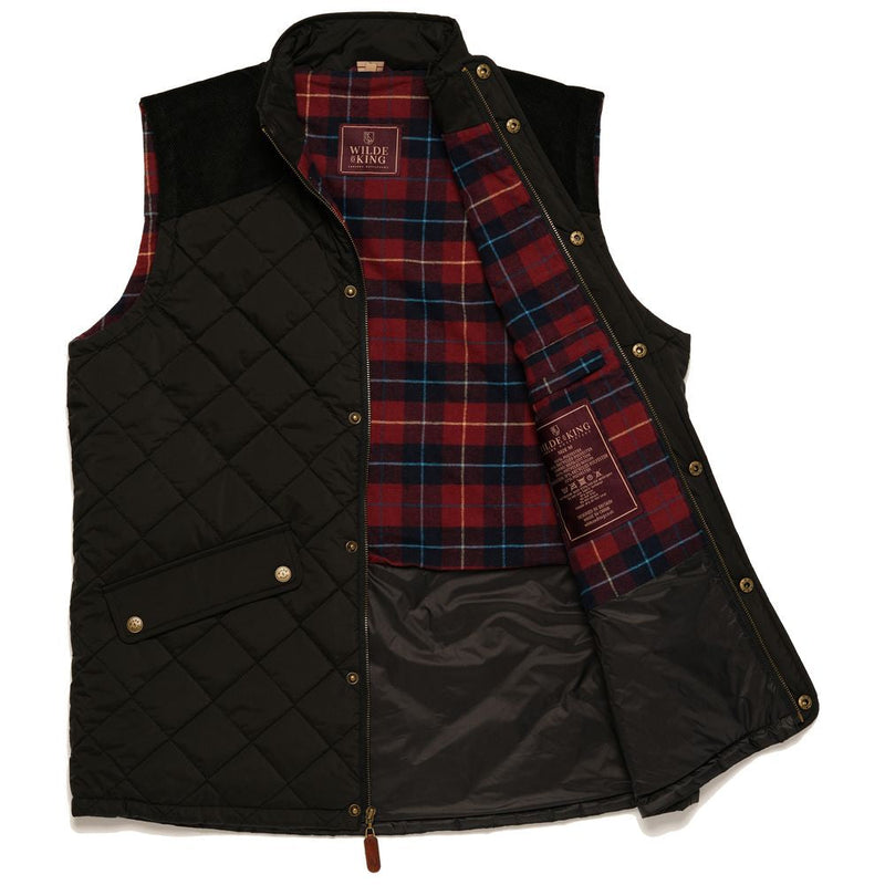 Wilde & King - Mens Barnard Quilted Gilet (Black)