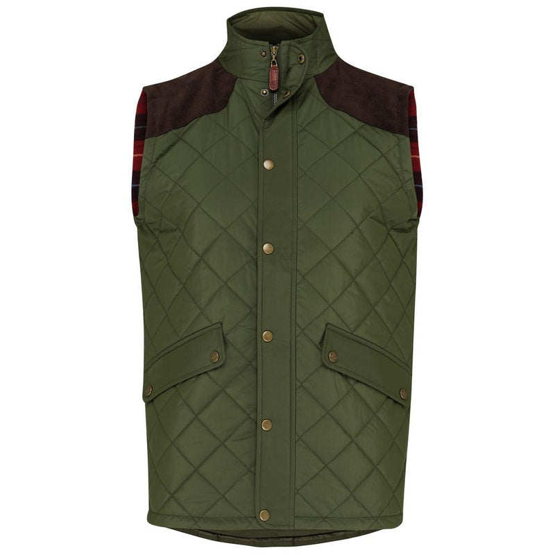 Wilde & King - Mens Barnard Quilted Gilet (Olive)