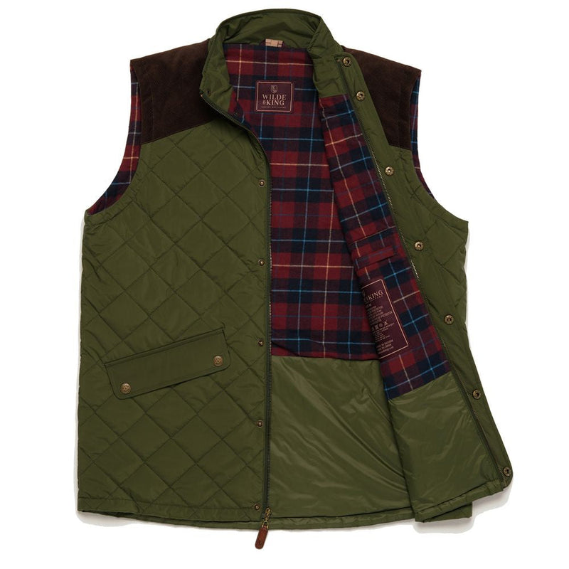 Wilde & King - Mens Barnard Quilted Gilet (Olive)