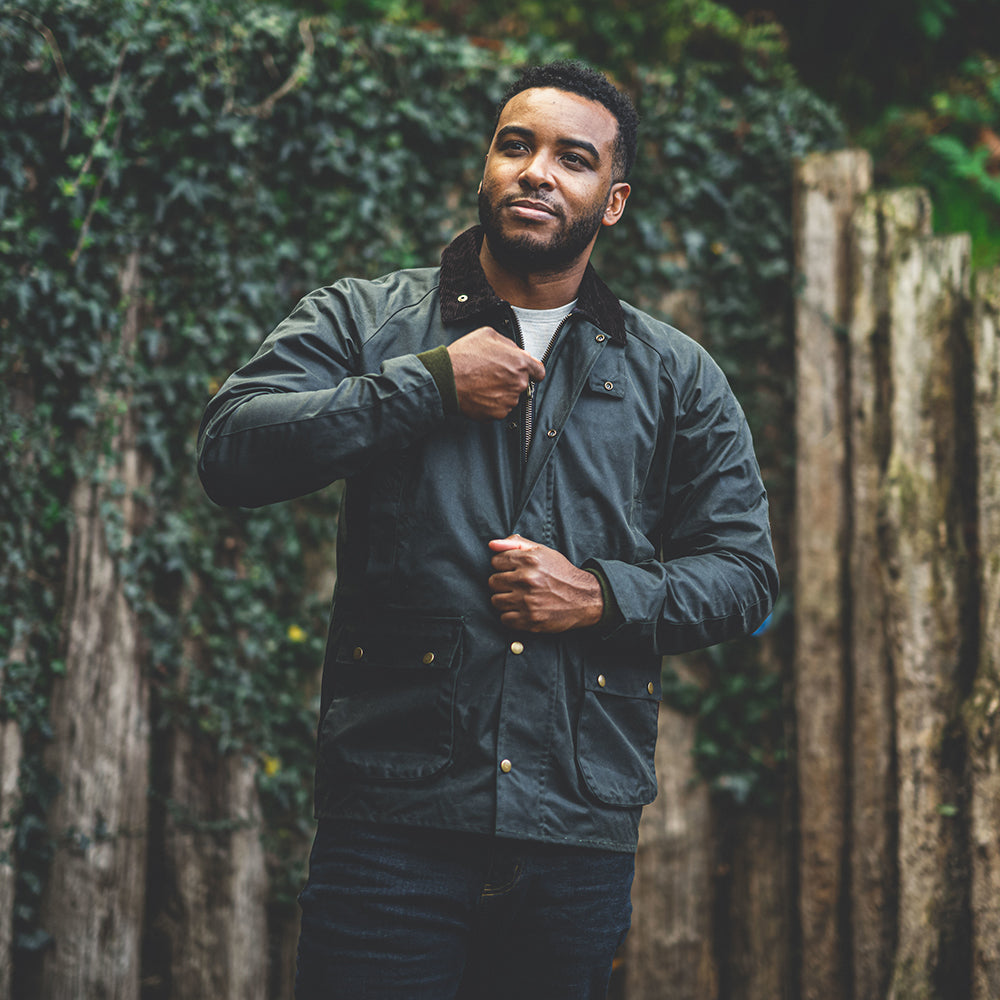 Wilde King Mens Barton Waxed Jacket (Olive)