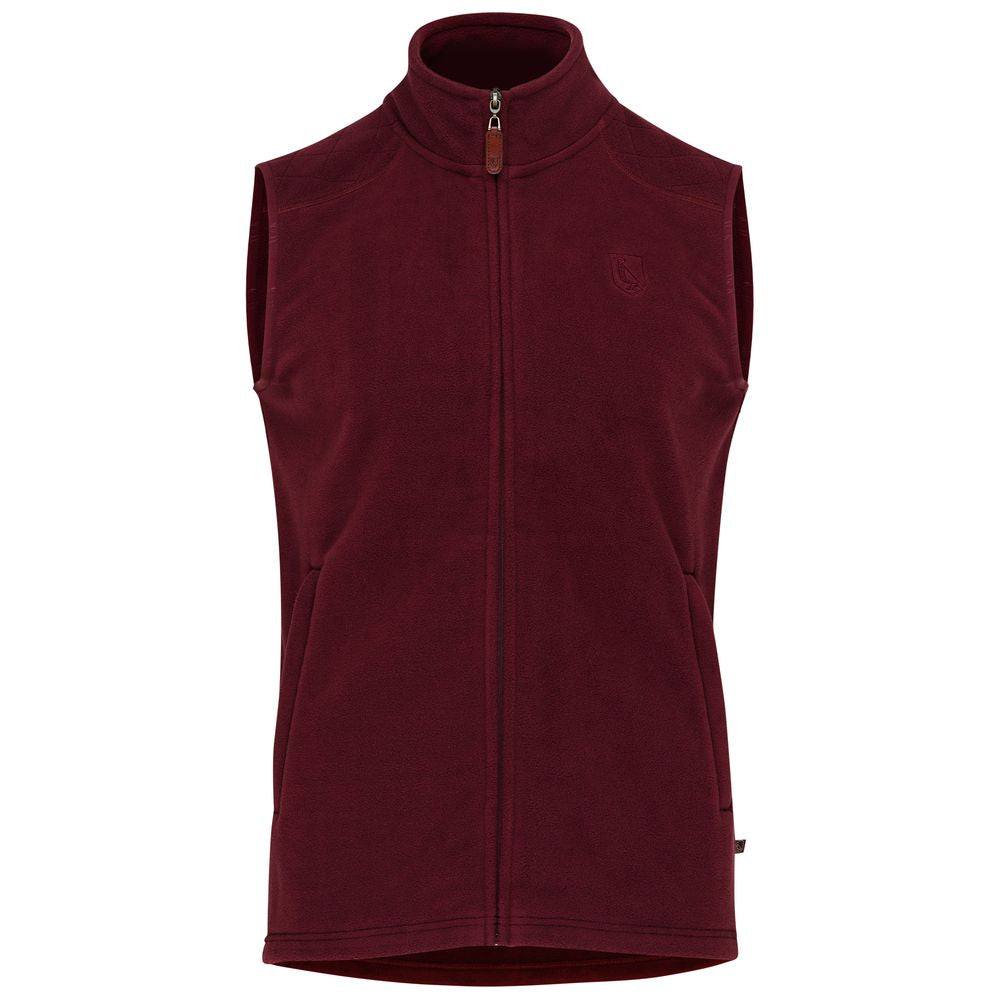 Wilde & King - Mens Heath Fleece Gilet (Burgundy)