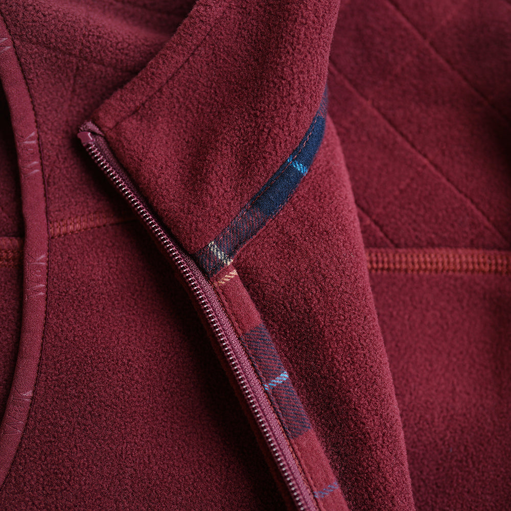 Wilde & King - Mens Heath Fleece Gilet (Burgundy)