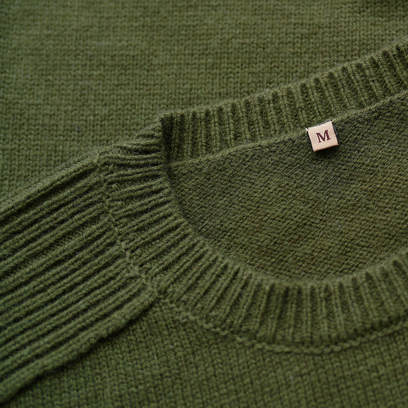 Wilde & King - Mens Kinloch Crew Neck Pullover (Olive)