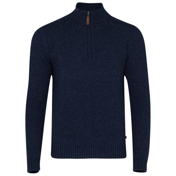 Wilde & King - Mens Wattle Zip Neck Sweater (Navy)