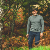 Wilde & King - Mens Wattle Zip Neck Sweater (Wood Pigeon)