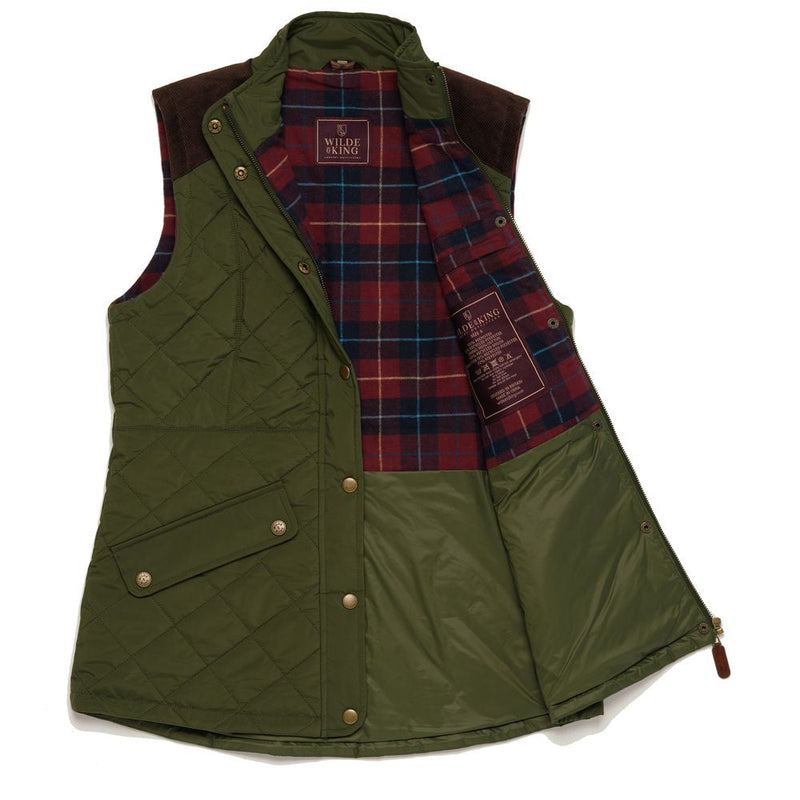 Wilde & King - Womens Barnard Quilted Gilet (Olive)