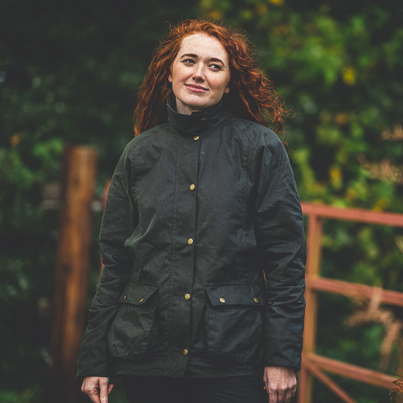 Barbour acorn best sale wax jacket womens