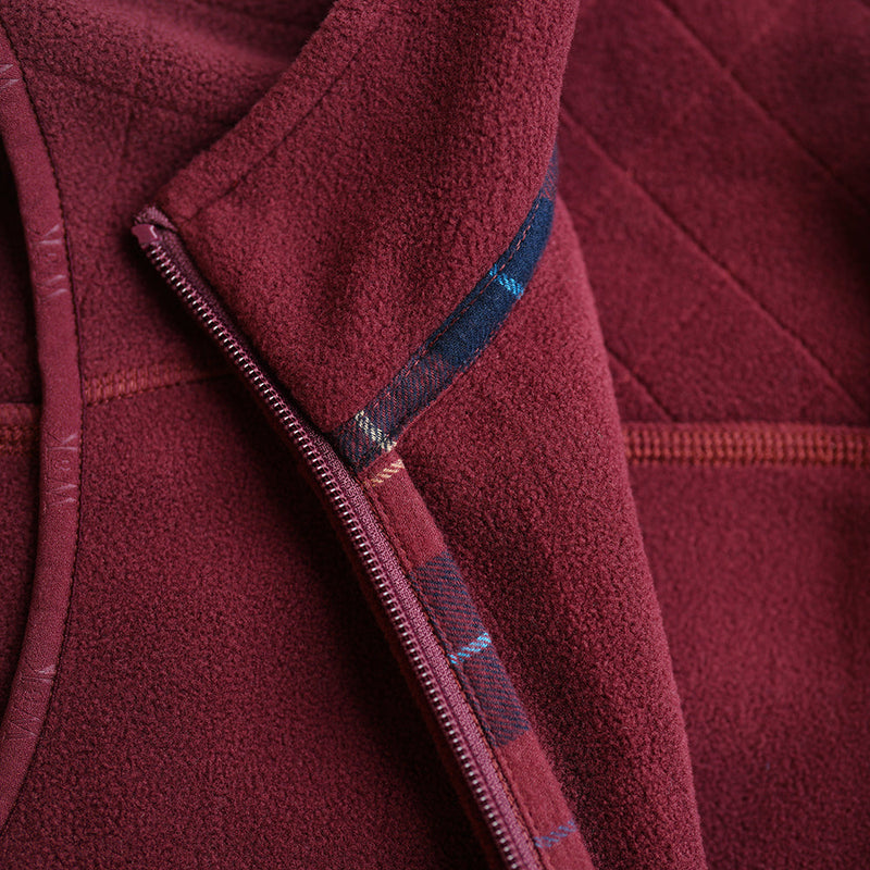 Wilde & King - Womens Heath Fleece Gilet (Burgundy)