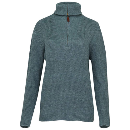 Wilde & King - Womens Wattle Zip Neck Sweater (Wood Pigeon)